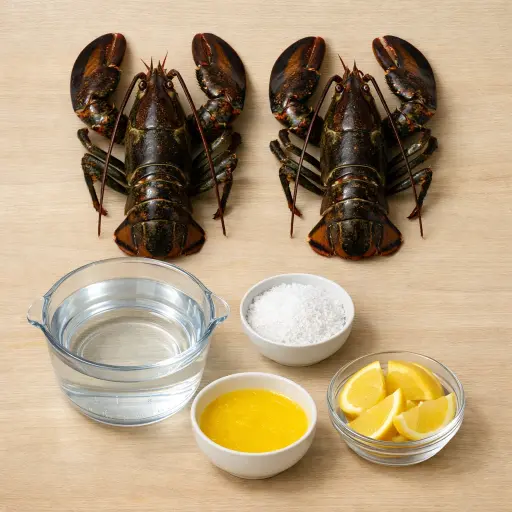 Ingredients for Traditional New England Boiled Lobster