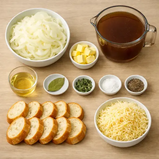 Ingredients for Traditional Onion Soup