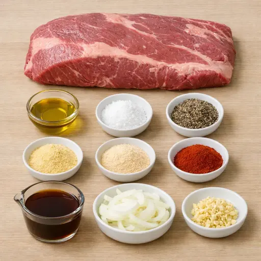 Ingredients for Traditional Oven-Baked Beef Brisket