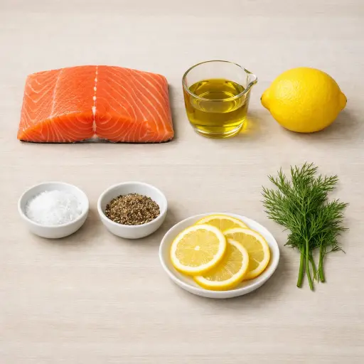 Ingredients for Traditional Oven-Baked Salmon