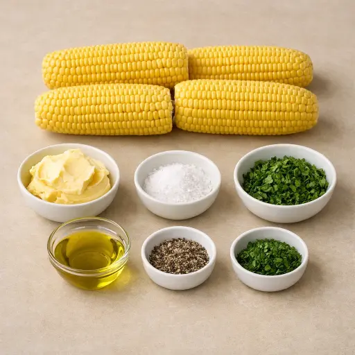 Ingredients for Traditional Oven Roasted Corn on the Cob