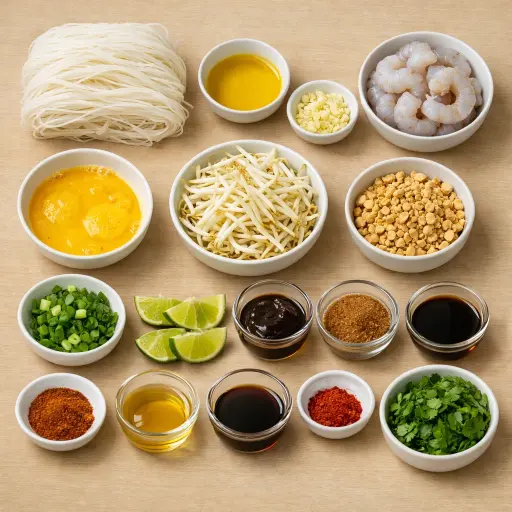 Ingredients for Traditional Pad Thai