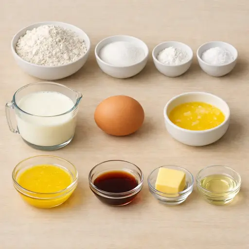 Ingredients for Traditional Pancakes