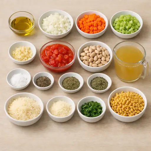 Ingredients for Traditional Pasta e Fagioli