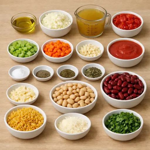 Ingredients for Traditional Pasta e Fagioli Soup