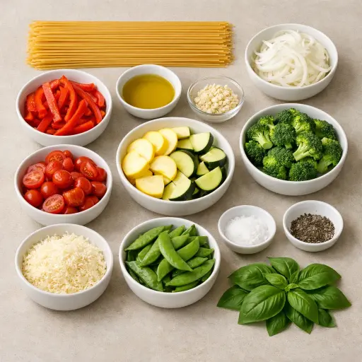 Ingredients for Traditional Pasta Primavera