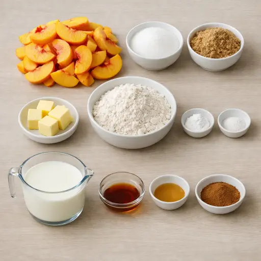 Ingredients for Traditional Peach Cobbler