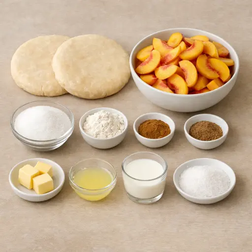 Ingredients for Traditional Peach Pie