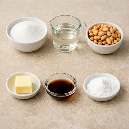 Ingredients for Traditional Peanut Brittle Delight