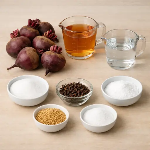 Ingredients for Traditional Pickled Beets