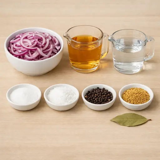 Ingredients for Traditional Pickled Red Onions