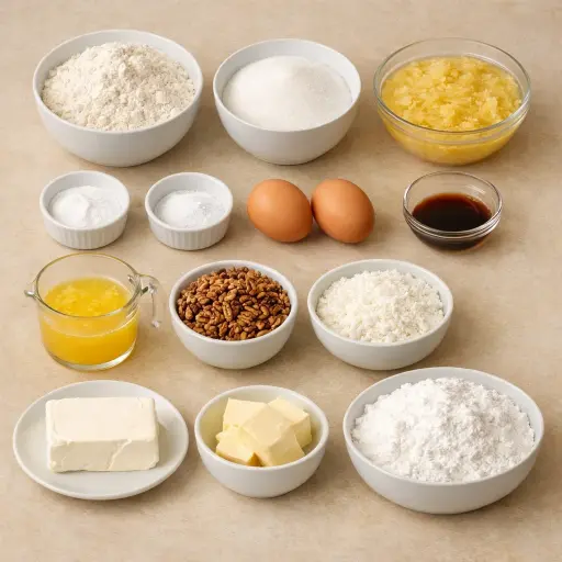 Ingredients for Traditional Pineapple Delight Cake