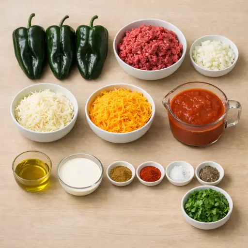 Ingredients for Traditional Poblano Casserole