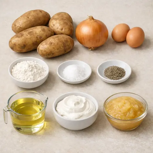 Ingredients for Traditional Potato Pancakes