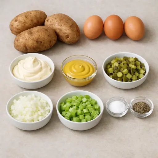 Ingredients for Traditional Potato Salad