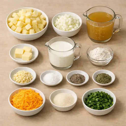 Ingredients for Traditional Potato Soup