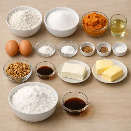 Ingredients for Traditional Pumpkin Bars