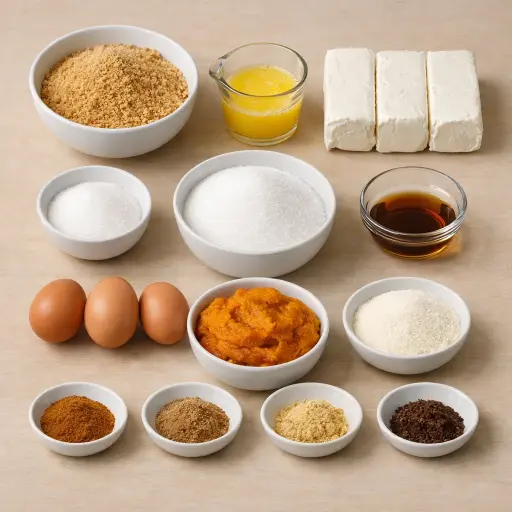 Ingredients for Traditional Pumpkin Cheesecake