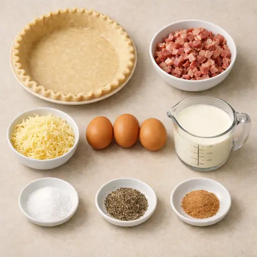 Ingredients for Traditional Quiche Lorraine