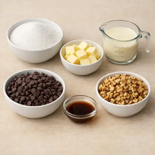 Ingredients for Traditional Quick Fudge