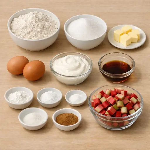 Ingredients for Traditional Rhubarb Muffins