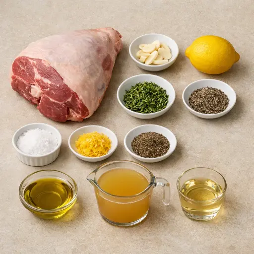 Ingredients for Traditional Roast Leg of Lamb
