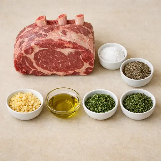 Ingredients for Traditional Roast Prime Rib