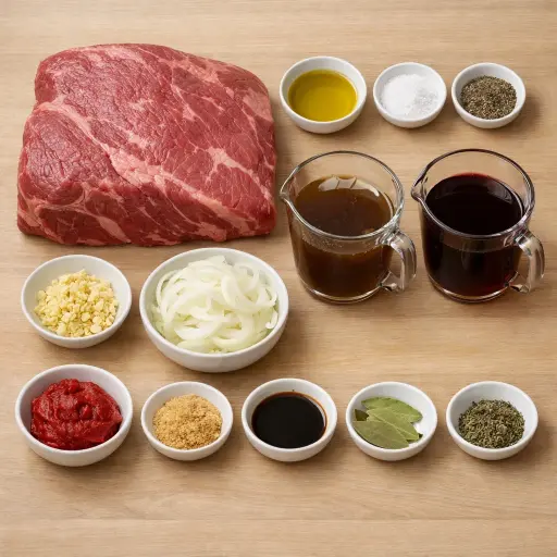 Ingredients for Traditional Roasted Brisket