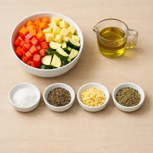 Ingredients for Traditional Roasted Vegetables