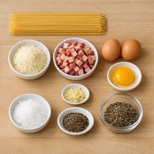 Ingredients for Traditional Roman Carbonara