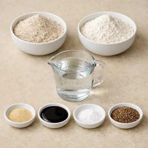Ingredients for Traditional Rye Bread