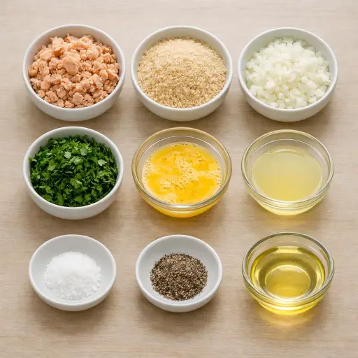 Ingredients for Traditional Salmon Patties