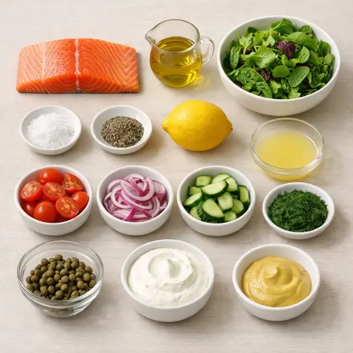 Ingredients for Traditional Salmon Salad
