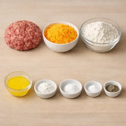 Ingredients for Traditional Sausage and Cheese Bites