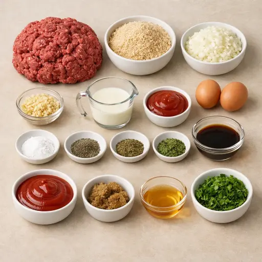 Ingredients for Traditional Savory Meatloaf
