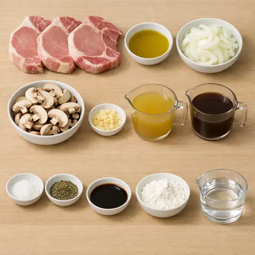 Ingredients for Traditional Savory Pork Chops
