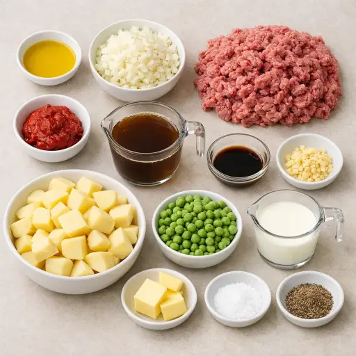 Ingredients for Traditional Shepherd's Pie
