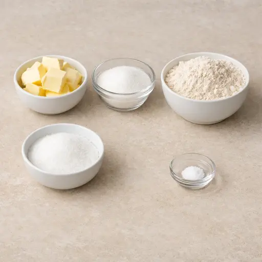 Ingredients for Traditional Shortbread Cookie