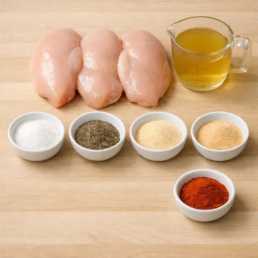 Ingredients for Traditional Shredded Chicken