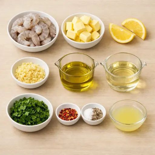 Ingredients for Traditional Shrimp Scampi