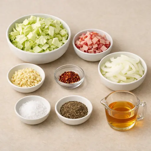 Ingredients for Traditional Skillet Cabbage