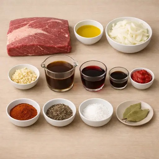 Ingredients for Traditional Slow-Cooked Brisket