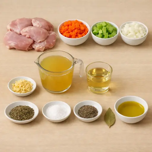 Ingredients for Traditional Slow-Cooked Chicken Stew