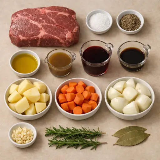 Ingredients for Traditional Slow Cooked Pot Roast