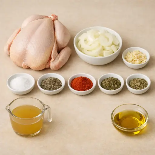 Ingredients for Traditional Slow Cooker Chicken
