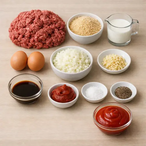 Ingredients for Traditional Slow Cooker Meatloaf