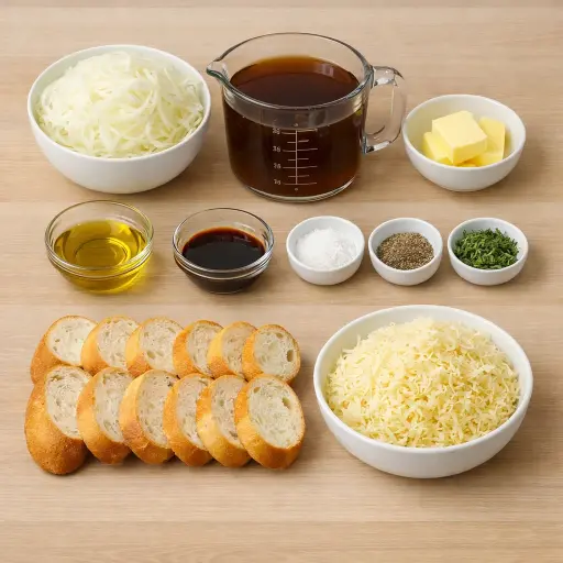 Ingredients for Traditional Slow Cooker Onion Soup