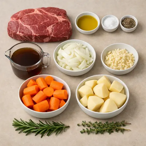 Ingredients for Traditional Slow Cooker Roast Beef
