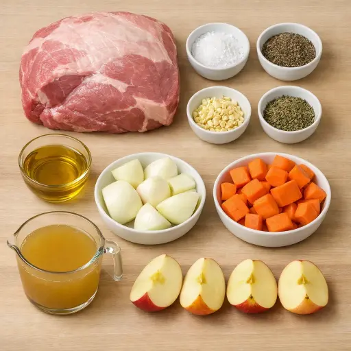 Ingredients for Traditional Slow Roasted Pork Shoulder