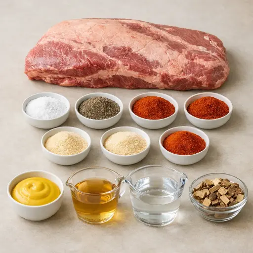 Ingredients for Traditional Smoked Beef Brisket